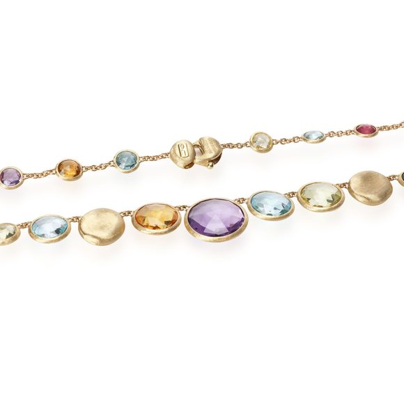 Marco Bicego Jaipur Necklace with Multi-Colored Gemstones in 18K Yellow Gold - Picture 3 of 3